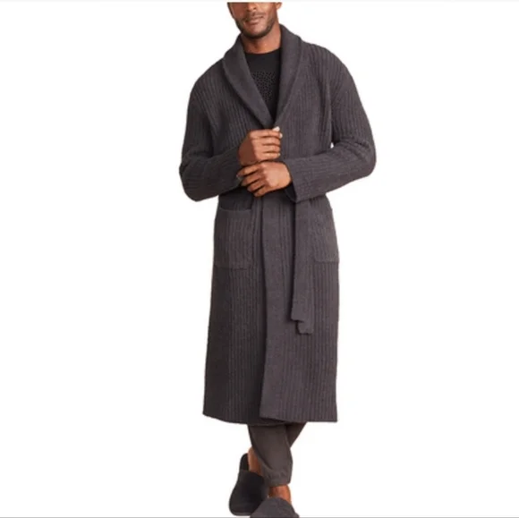 Barefoot Dreams Eco CozyChic Ribbed Robe Sz 2 Christmas Gift Carbon Charcoal - Picture 2 of 16